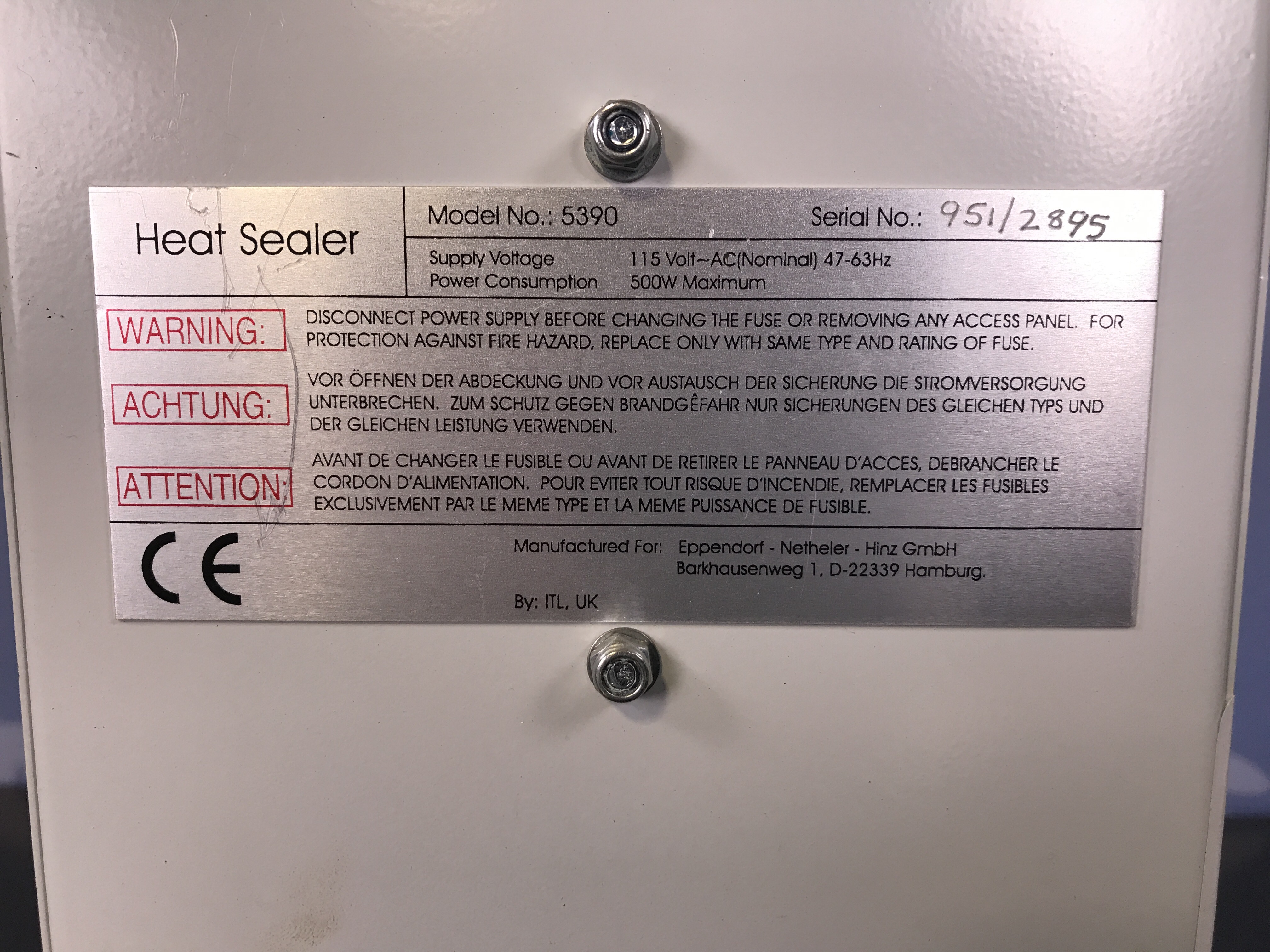 Eppendorf 5390 Plate Sealer